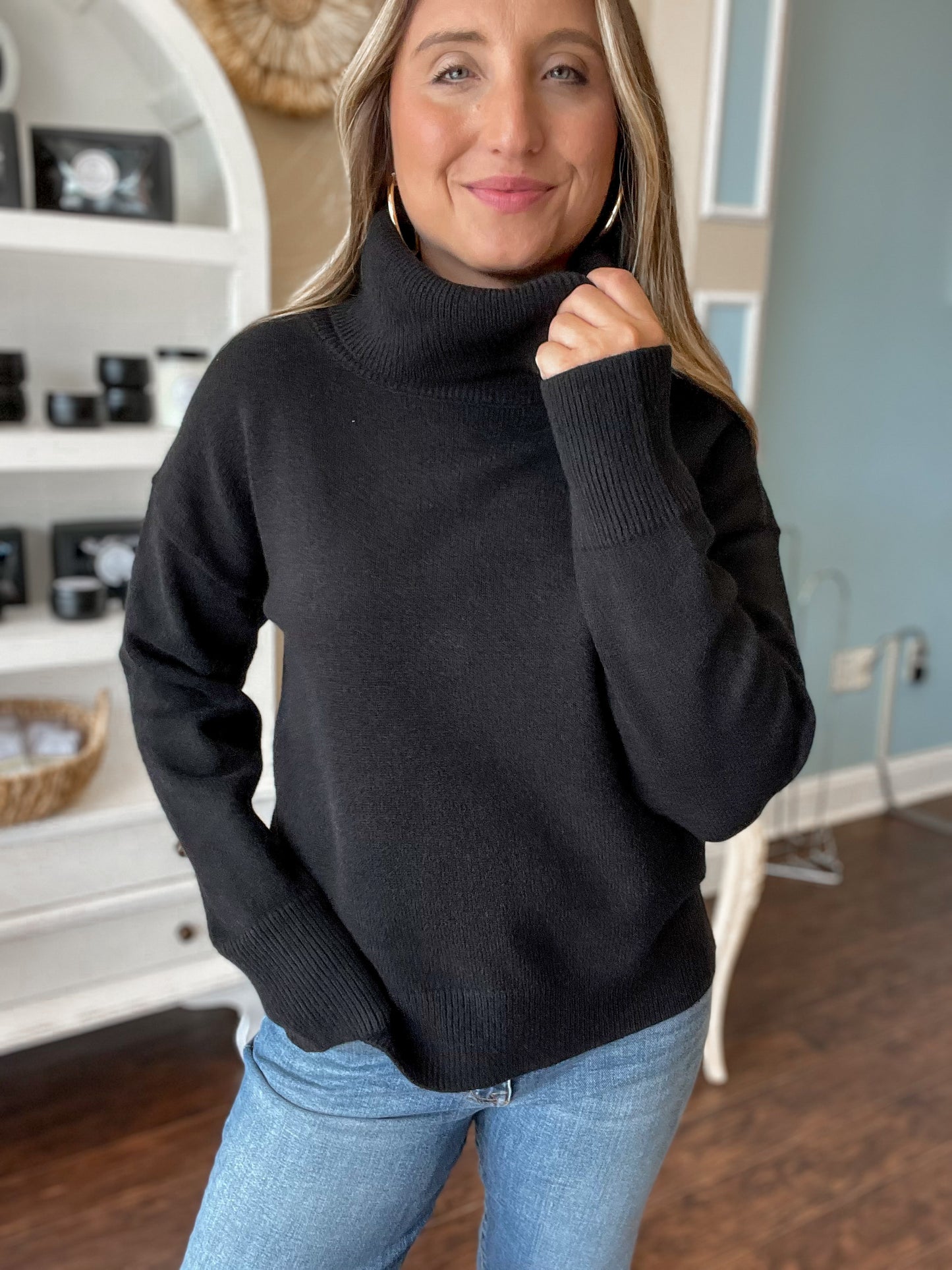 Soft Yarn Turtle Neck Pullover