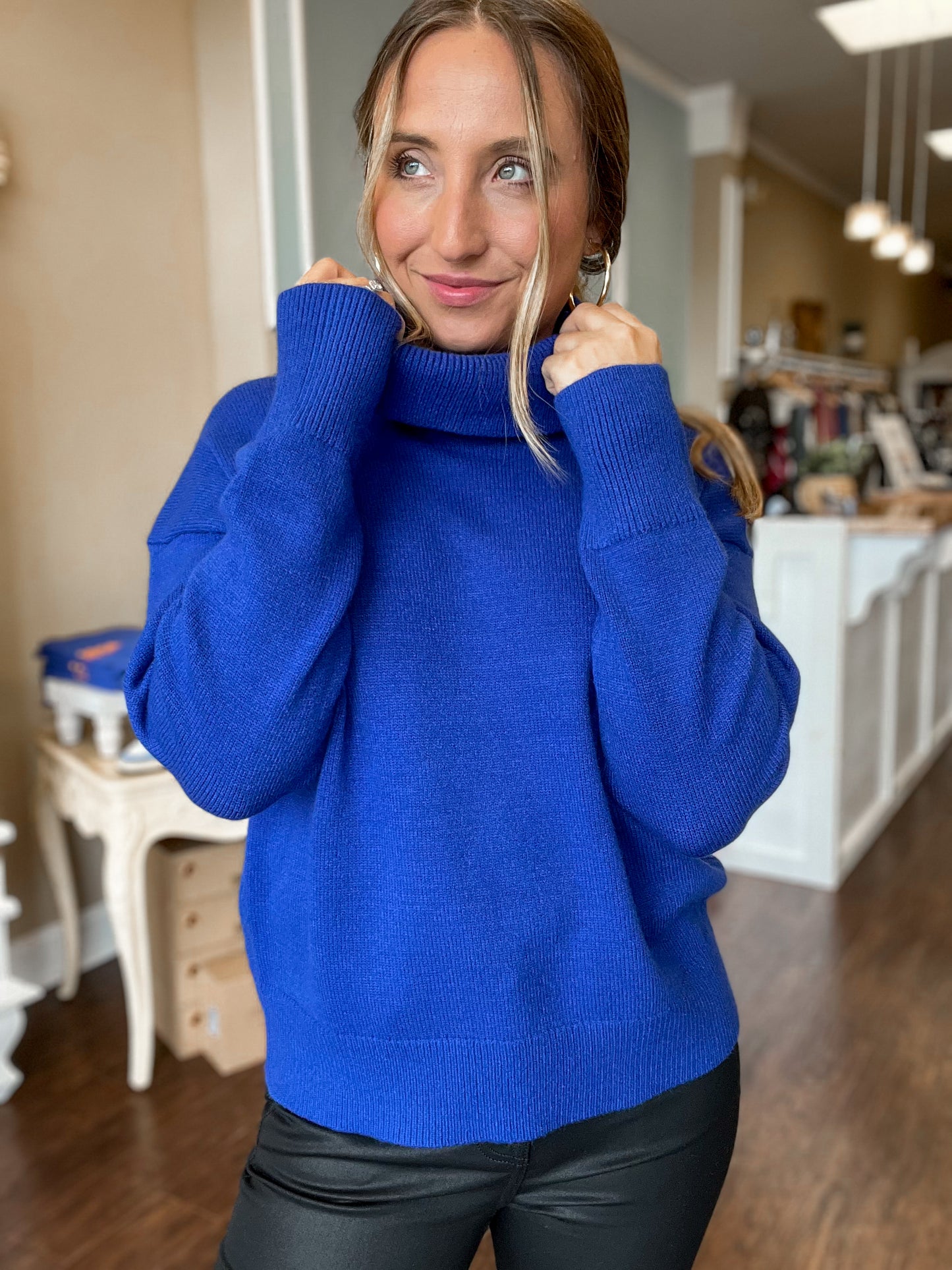 Soft Yarn Turtle Neck Pullover