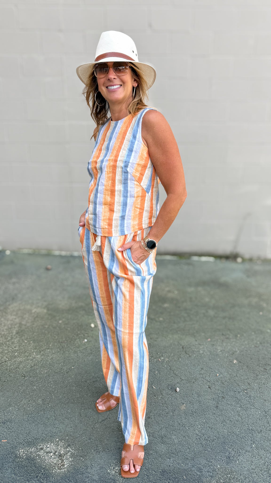 Multi Stripe Shell Top