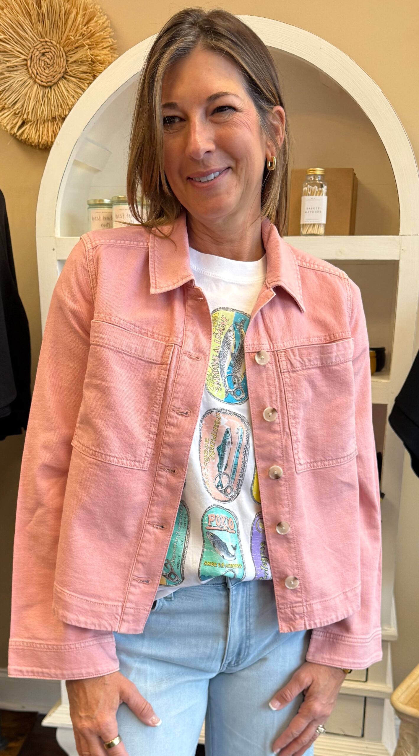 Misty Blush Denim Shacket