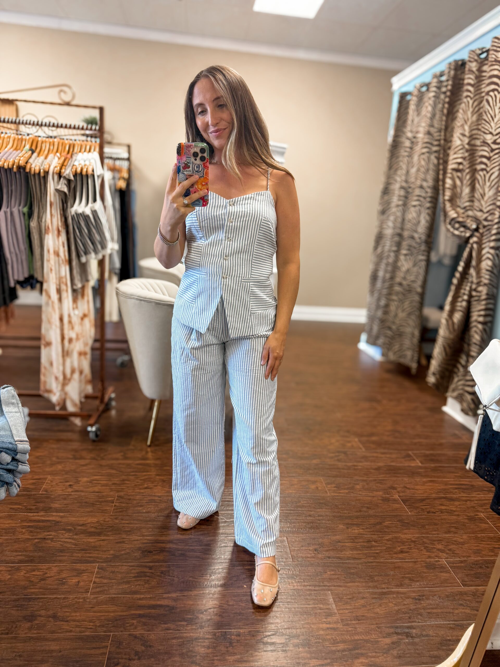 Seersucker Striped Pant